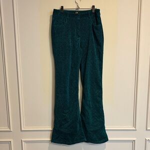 Green Sparkle Flare Pants Size XL